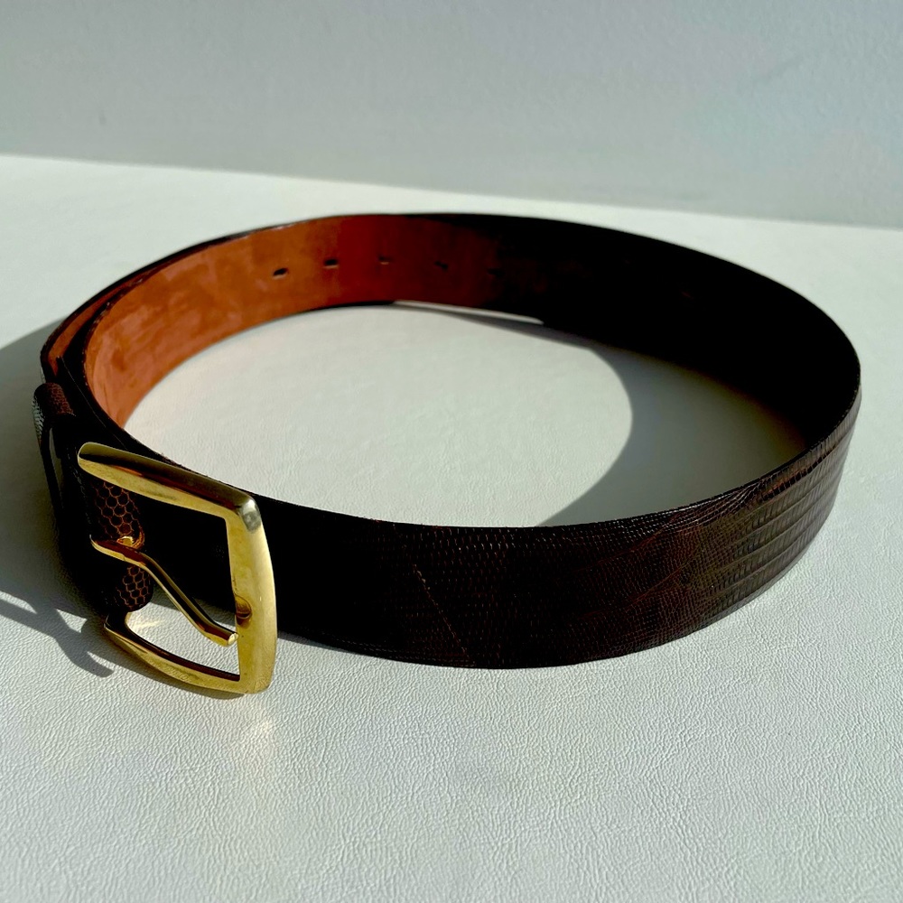 Genuine Alligator Lizard Belt Mens Size 38